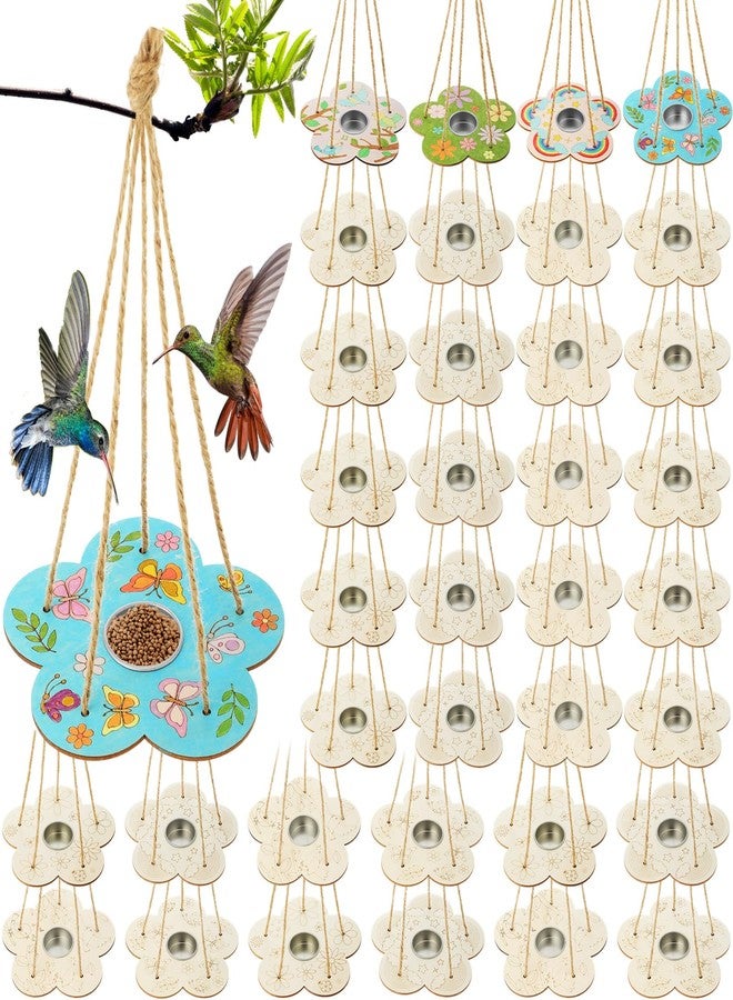 DoubleFill مجموعة أدوات صنع مغذيات الطيور من دبل فيل، 24 قطعة، للأطفال من سن 3 إلى 8 سنوات. اصنع بنفسك مغذيات طيور خشبية، أنشطة فنية وحرفية للأطفال. اصنع بنفسك زينة خشبية غير مكتملة، مجموعات تلوين، أشغال يدوية خارجية لعيد الحب. - Image 1